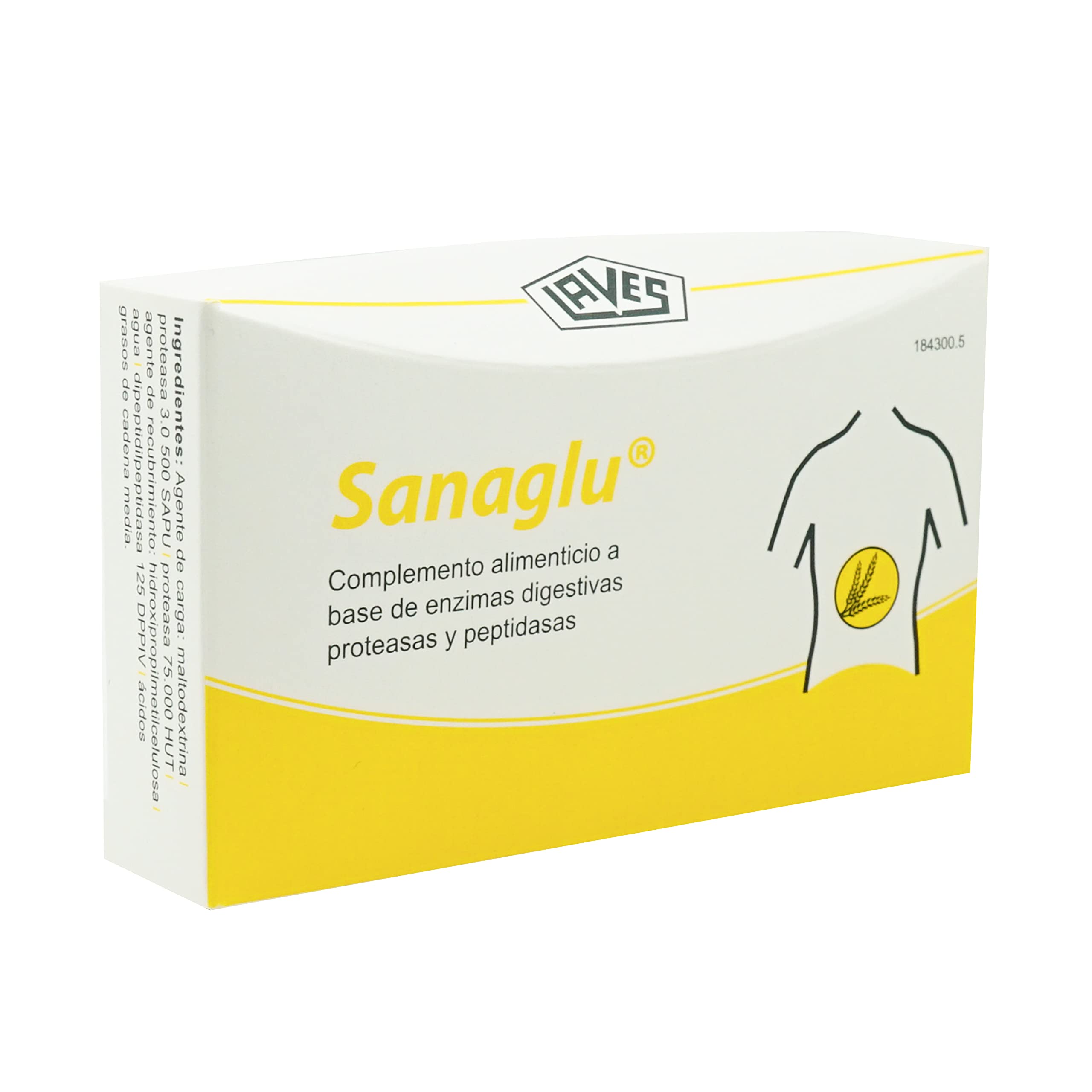 Sanaglu® Sensibilidad al Gluten, 30 Cápsulas.