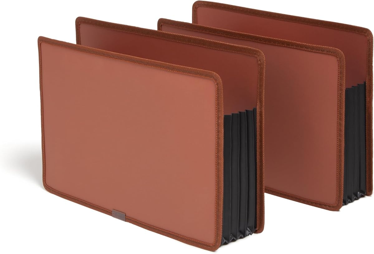 Smead Tuff bolsillos expandibles, juego de 2 organizadores de archivos de acordeón de polietileno para carpetas de archivos, pestaña de corte recto, expansión de 5-1/4 pulgadas, tamaño carta, suministros de oficina, organizador de documentos (73782)