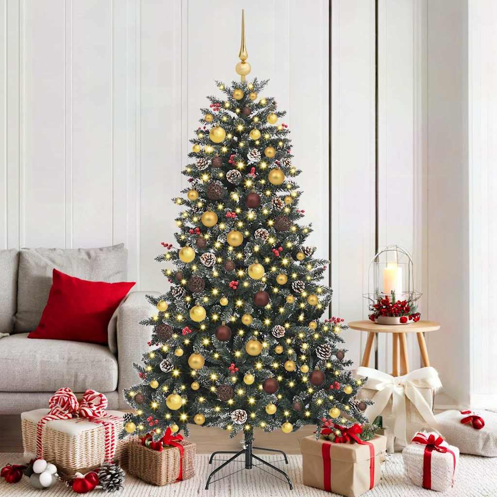 Árbol de Navidad artificial de 180 cm en PVC que no pierde hojas ni se tambalea