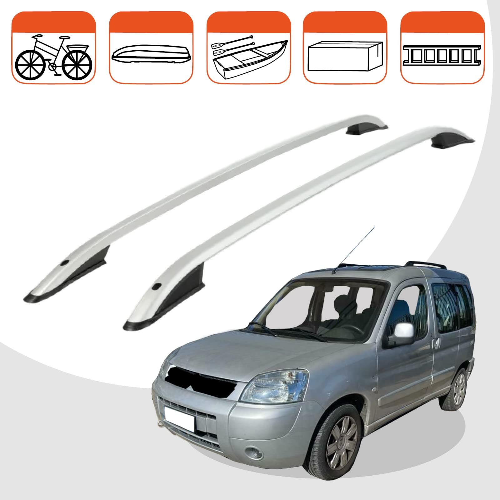 Barres De Toit Acier Mossa Pour Citroën Berlingo I Van (2003-2010) - Porte-bagages Noir, Fixation Sur Points De Montage