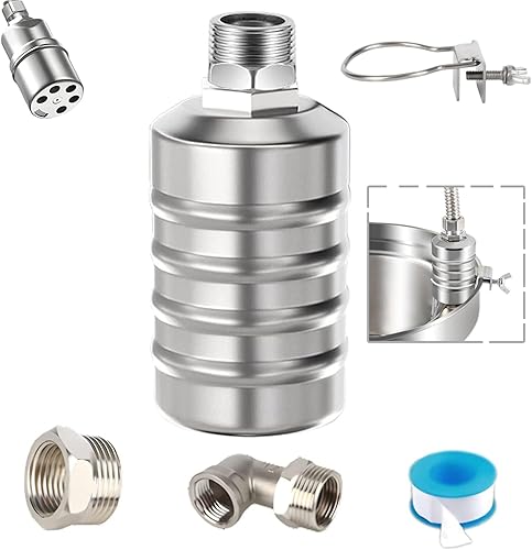 Miniatura 7 de Paquete de 2 válvulas de flotador, válvula de flotador automática de 12 pulgadas, 34 pulgadas, 1 pulgada, válvula de flotador de acero inoxidable
