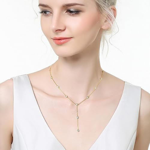 Miniatura 4 de Collar de moissanita para mujer, plata de ley, collar de diamantes creados en laboratorio, delicado y simple, largo, para graduación, boda,