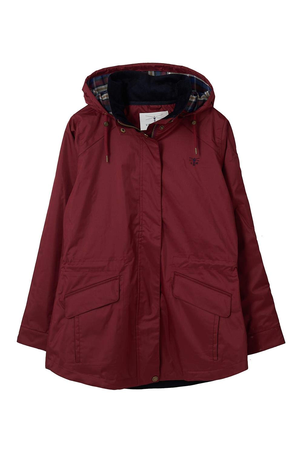 LightHouse Kendal Women's Raincoat - Waterproof Windproof Jacket with Detachable Hood - Berry - 18