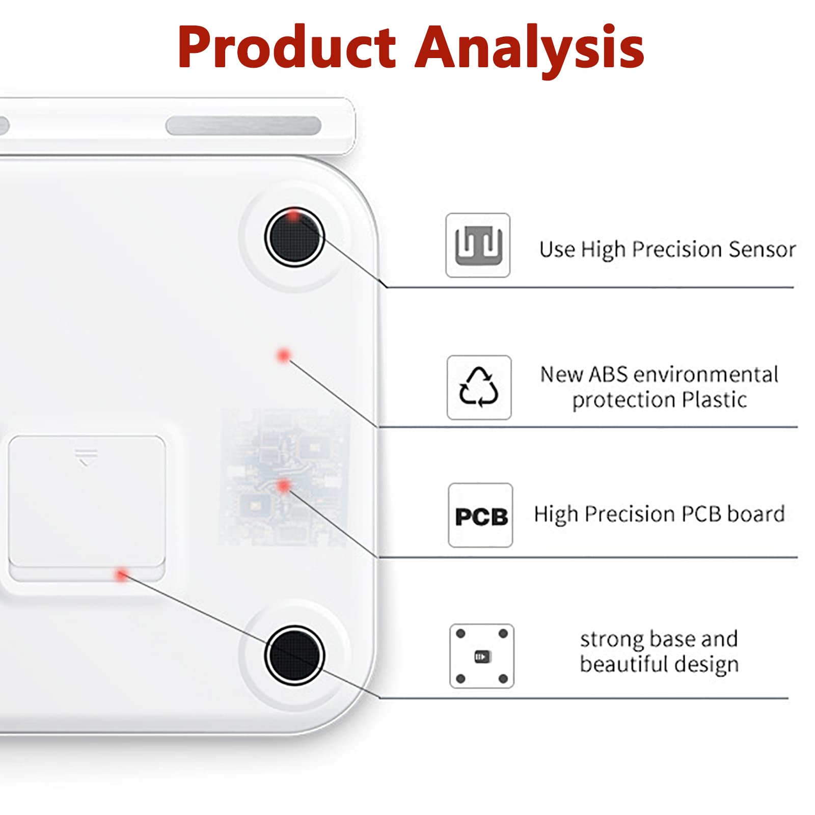 Bilancia Corporea Intelligente Bluetooth,analizzatore Composizione Corporea Altamente Accurato BMIcon ControlloAPP E 8elettrodi in Acciaioinossidabile,25 Dati Fisiciprofessionali,perdomestica