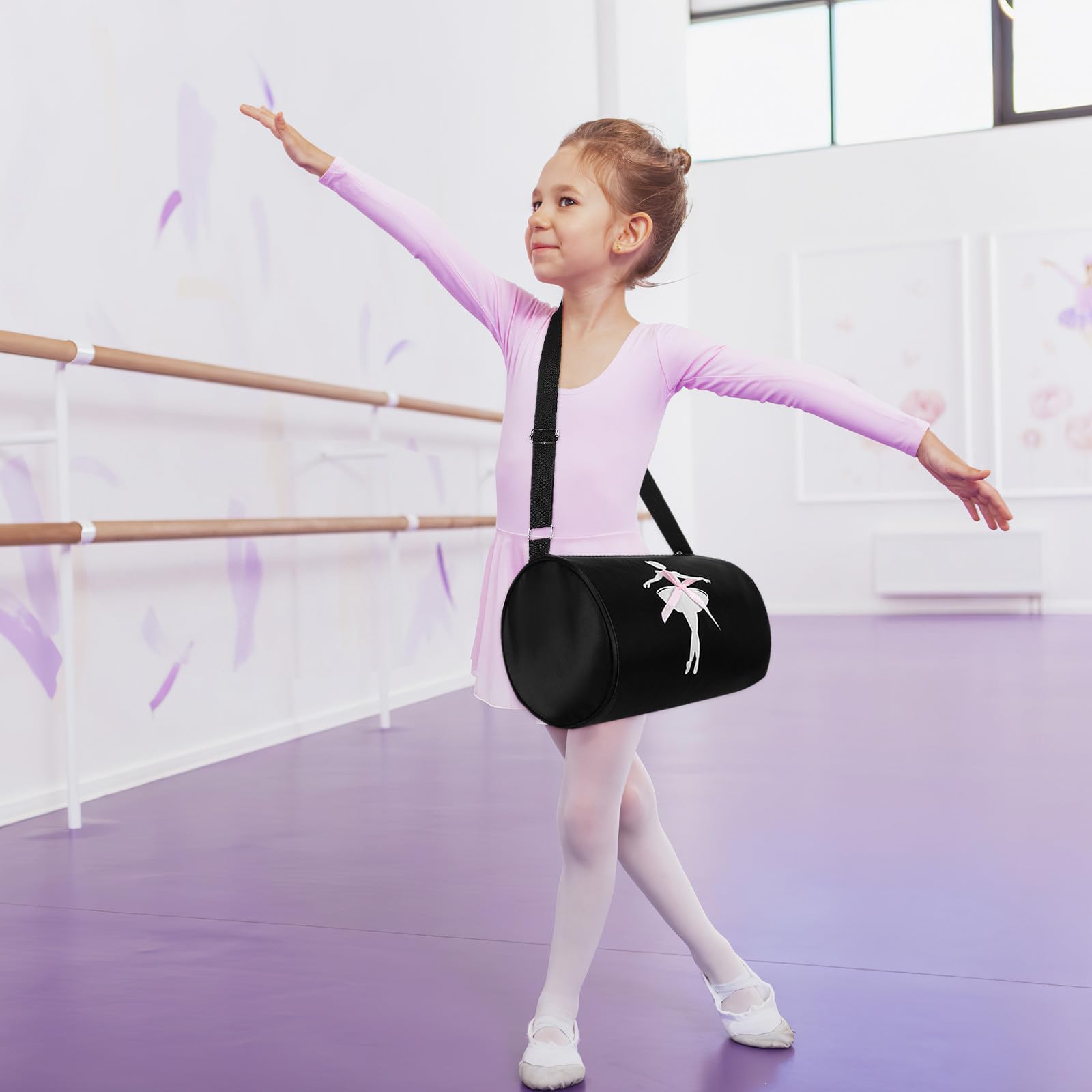 Sacoche à Bandoulière pour Garçon et Filles de Ballet Noir en Tissu Oxford