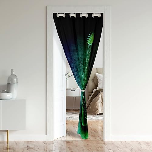 Miniatura 2 de Cortinas opacas para ventana, tratamiento de música rock, oscurecimiento de habitación, instrumentos de guitarra, cortinas opacas para puertas con