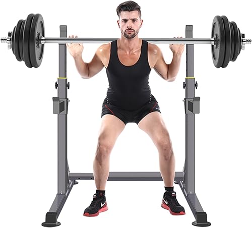 Miniatura 6 de Estante ajustable para sentadillas, soporte multifunción para levantamiento de pesas y gimnasio en casa, entrenamiento, prensa portátil para