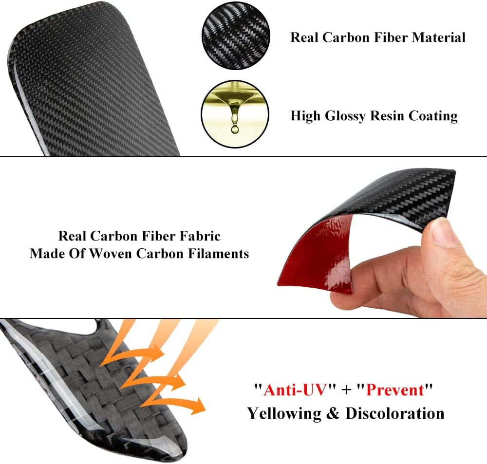 AeroBon TL Real Carbon Fiber Interior Trim Overlay Compatible with 2004-2008 Acura TL, 5-Piece Gear Shifter Panel Set for Auto Shift, Seat Heater Button, Cup Holder, Storage Console