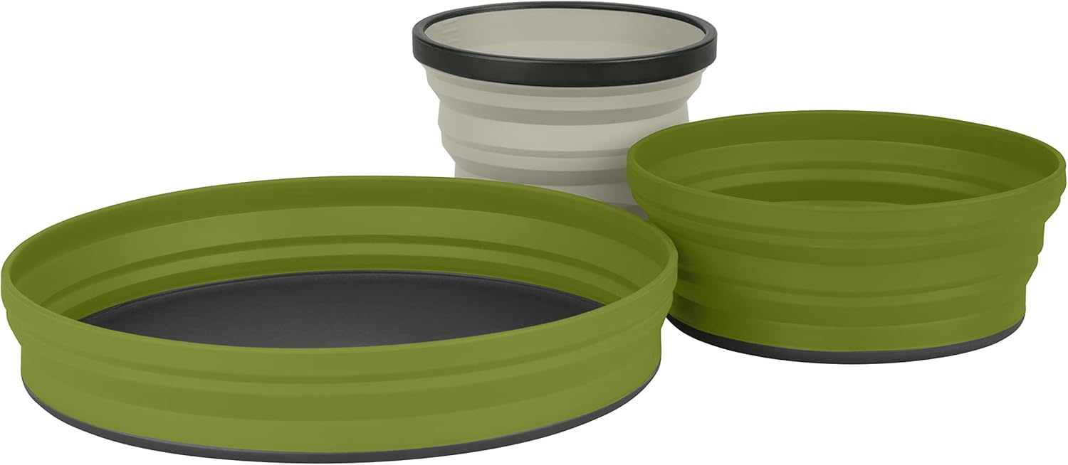 Sea to Summit X-Set Collapsible Camping Dinnerware Set with Zippered Pouch