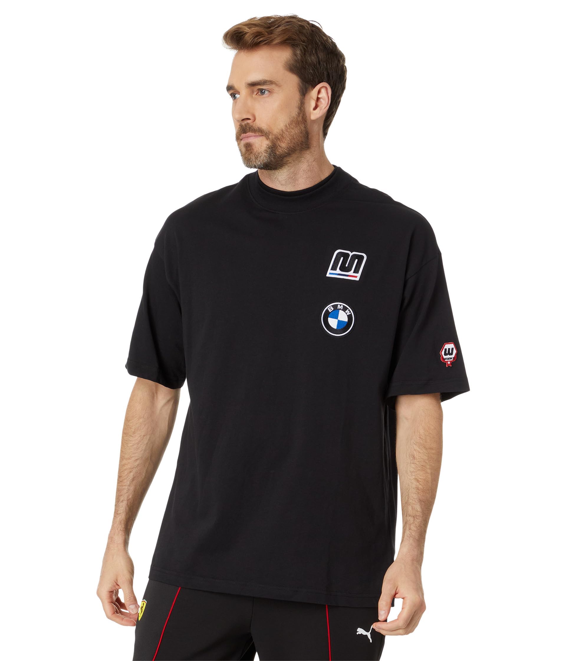 PUMA Mens BMW MMS Garage Crew Neck Short Sleeve Casual Tops Casual Black