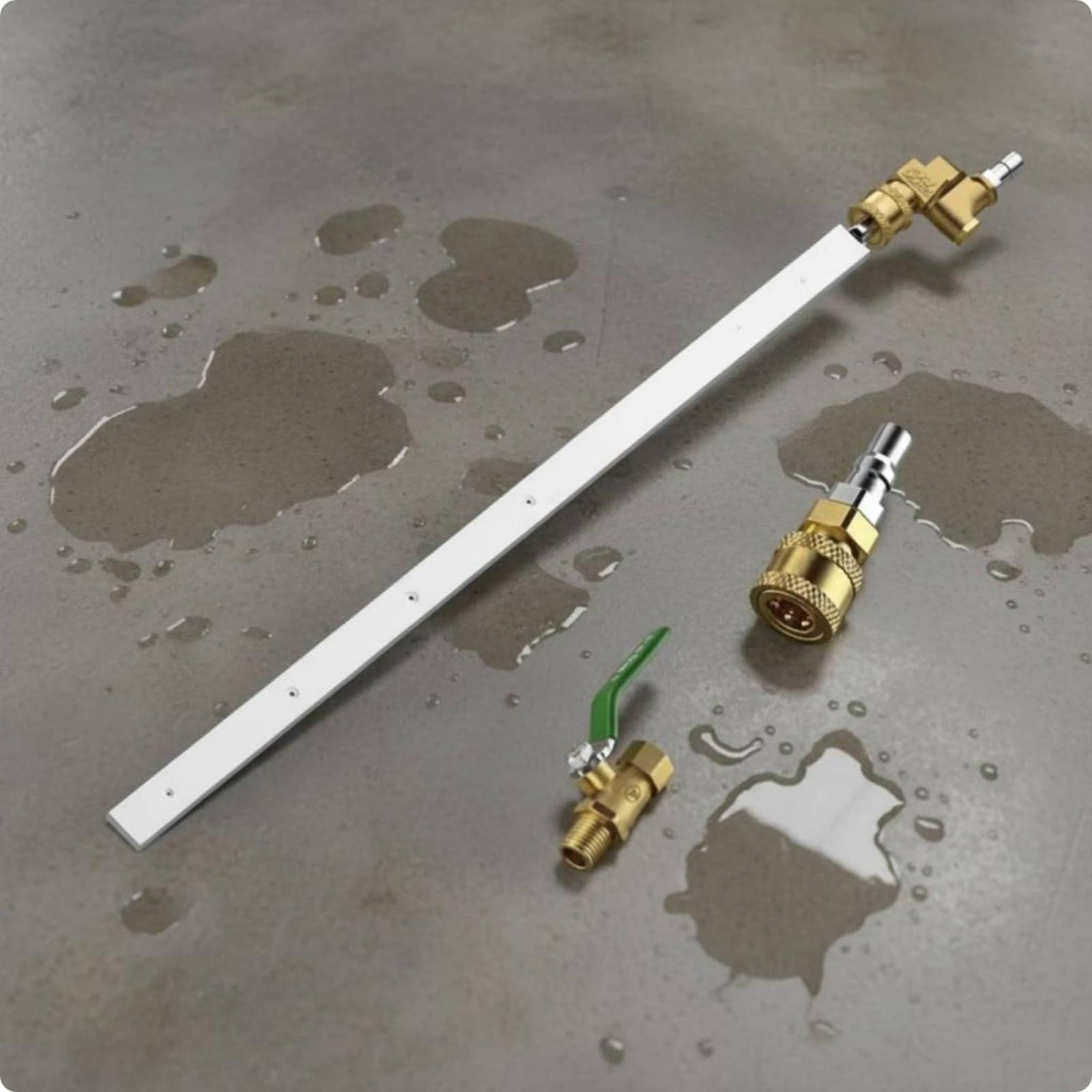 Sharplace Válvula de Limpieza de Vehículos Set de Varilla de Lavado de Ventilador Lanza de Riego y Adaptador Rápido Acero, 1 Metro, Perforado Para Agua Y Aire