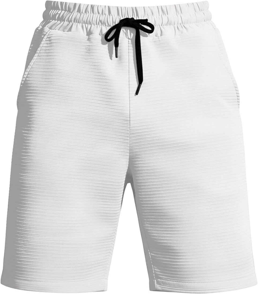 Mens Sweat Shorts Casual Stretch Elastic Waist Sweat Lounge Summer Drawstring Solid Running Shorts with Pockets