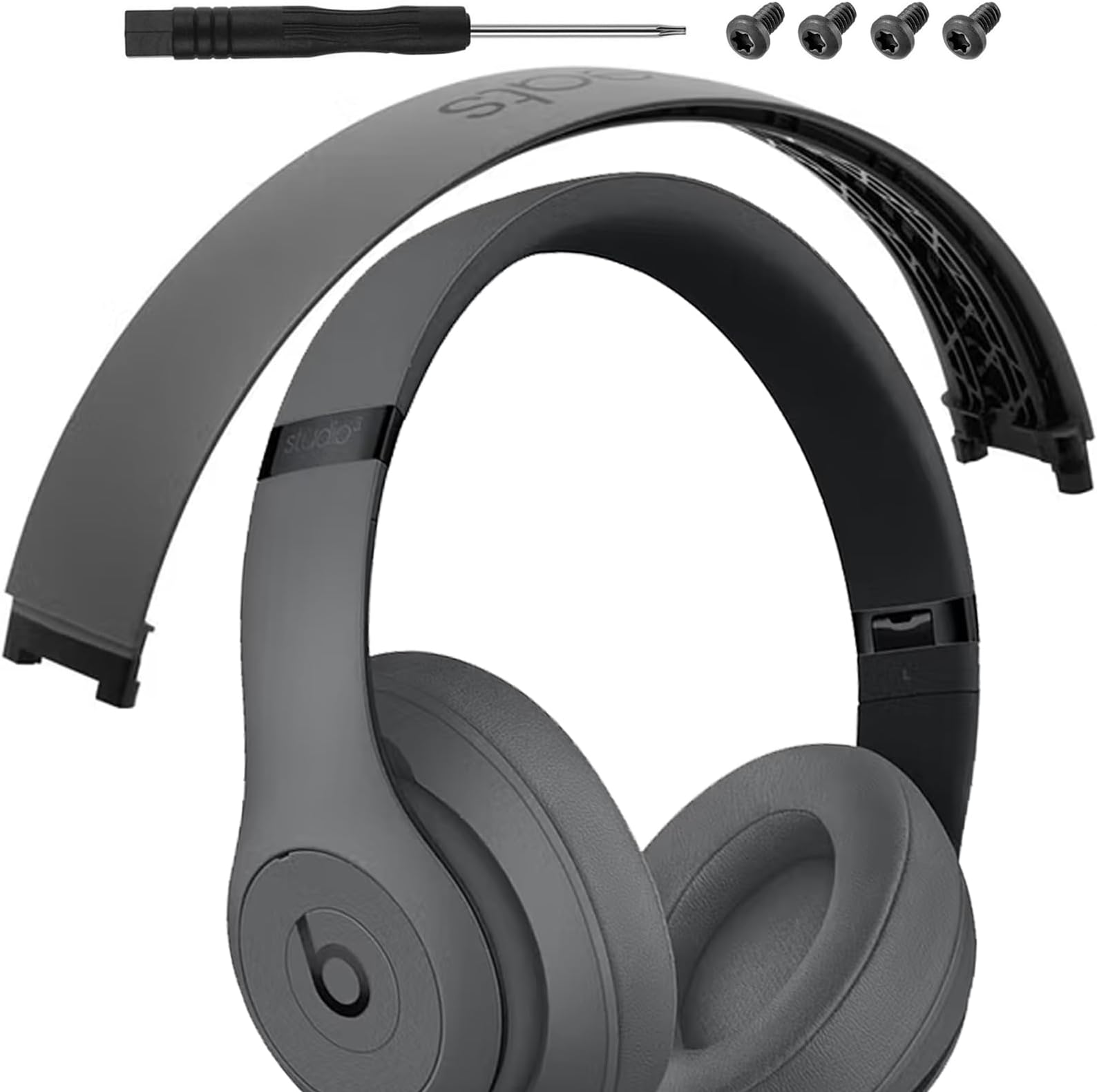 Studio 3 Headband Replacement Parts Accessories Studio3 Arch Head Band Cover Pad Repair Kit Compatible with Beats Studio 3 Wireless Top Headband. (Gray)