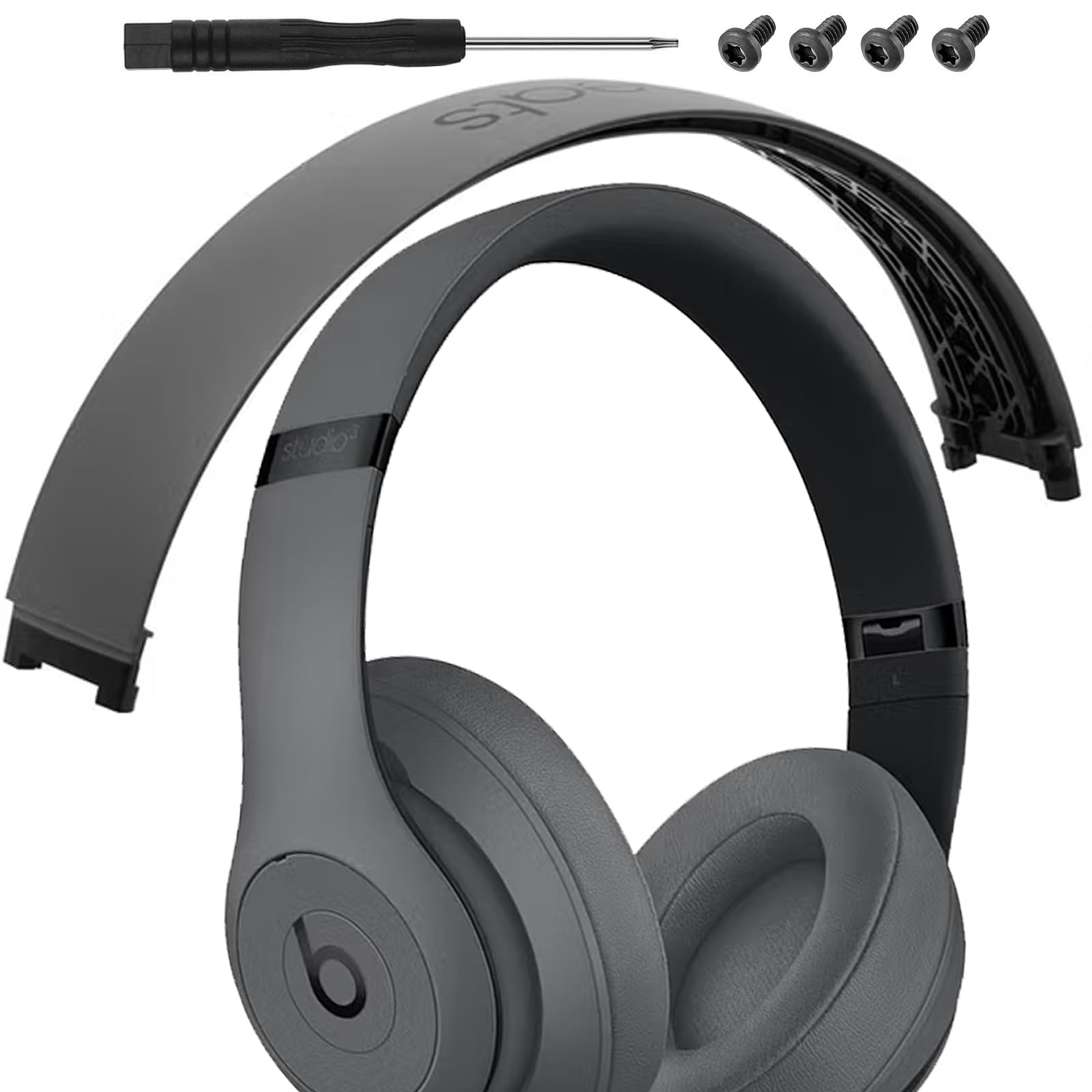 Studio 3 Headband Replacement Parts Accessories Studio3 Arch Head Band Cover Pad Repair Kit Compatible with Beats Studio 3 Wireless Top Headband. (Gray)