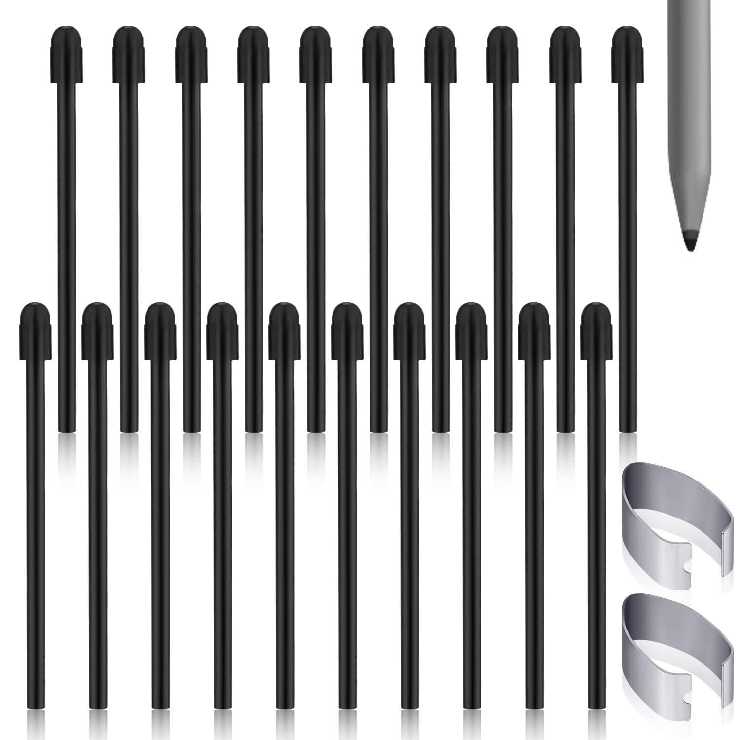 NALACAL 20 Pcs Marker Pen Tips Nibs for Remarkable 2 Stylus Pen Replacement Soft Nibs Tips, Black