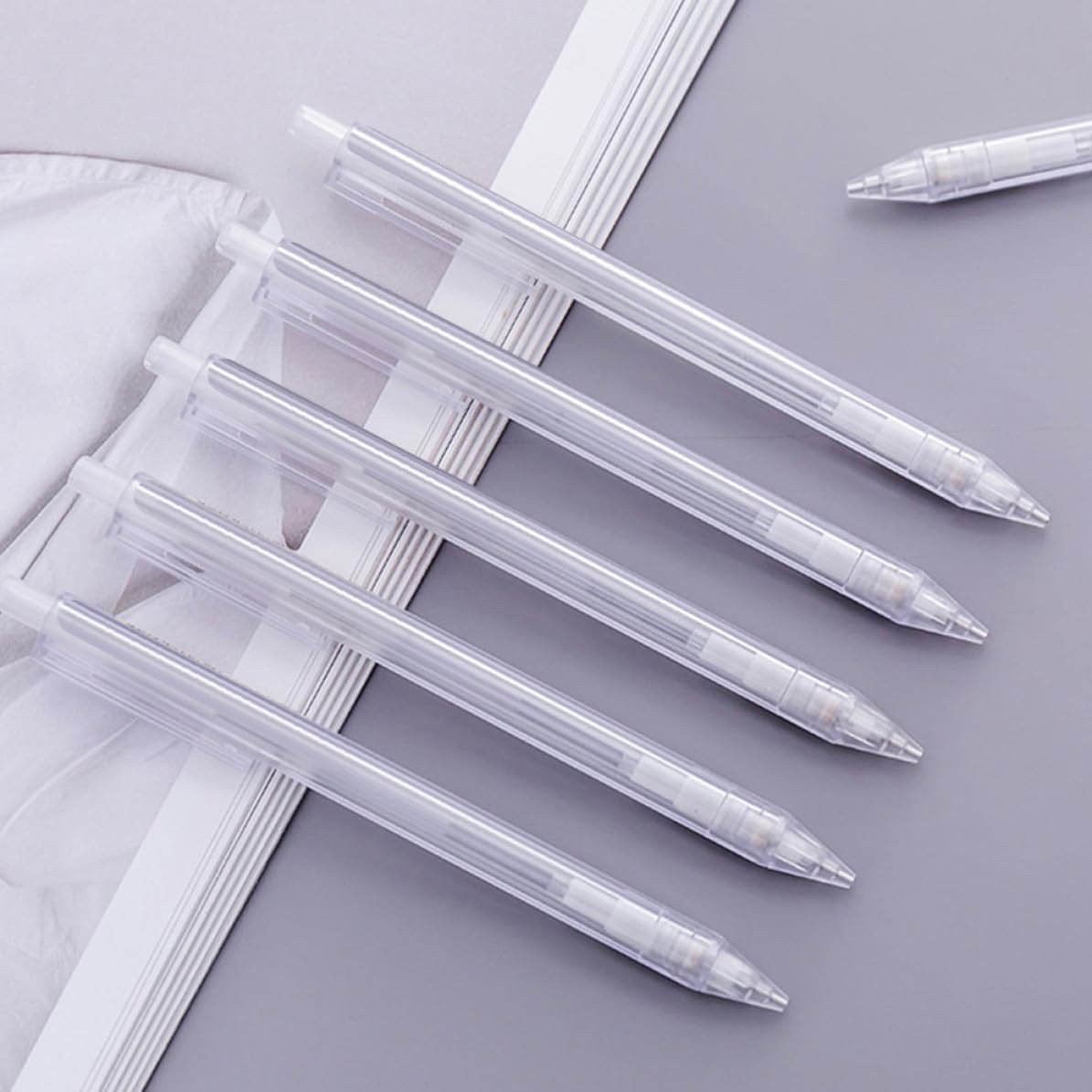 LIFKOME 50 Piezas Lápiz Mecánico Transparente Diseño Único y Agarre Cómodo, Punta 0.5mm, Adecuado para Dibujo y Uso Escolar Diario