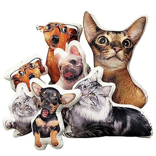 FCLEIH Custom Photo Pillow - Personalized Dog Cat Face Pics, 3D Printed Dog Cat Pillow, Memorial Gift - 20