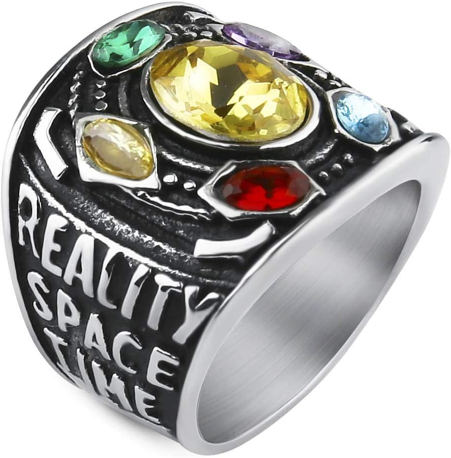 Stainless Steel Infinite Power Gauntlet Ring for Men, Customize Available
