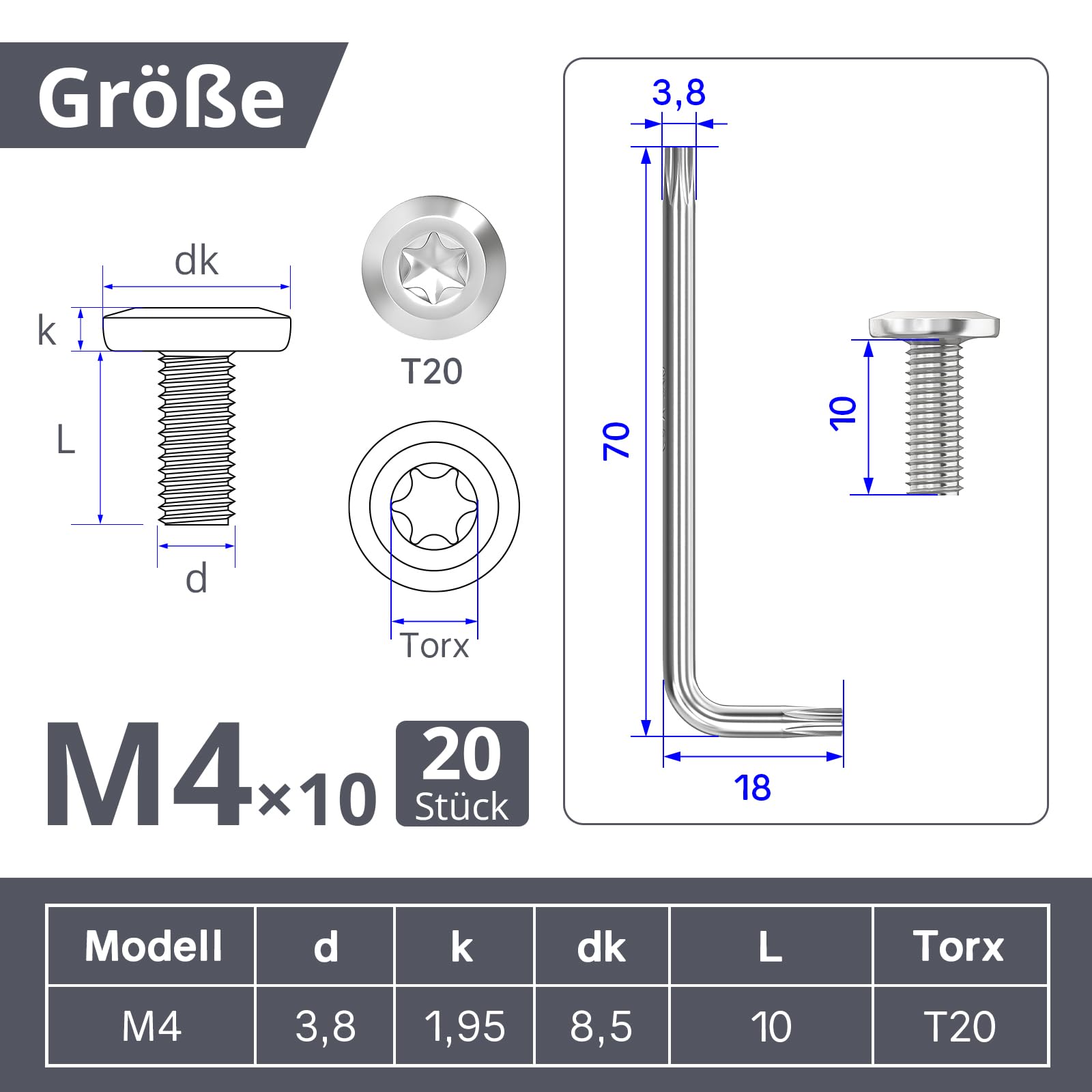 Viti M4 Testa Piatta Inox 18-8 – Misure 8/10/12/16/20/30/35/40 Mm