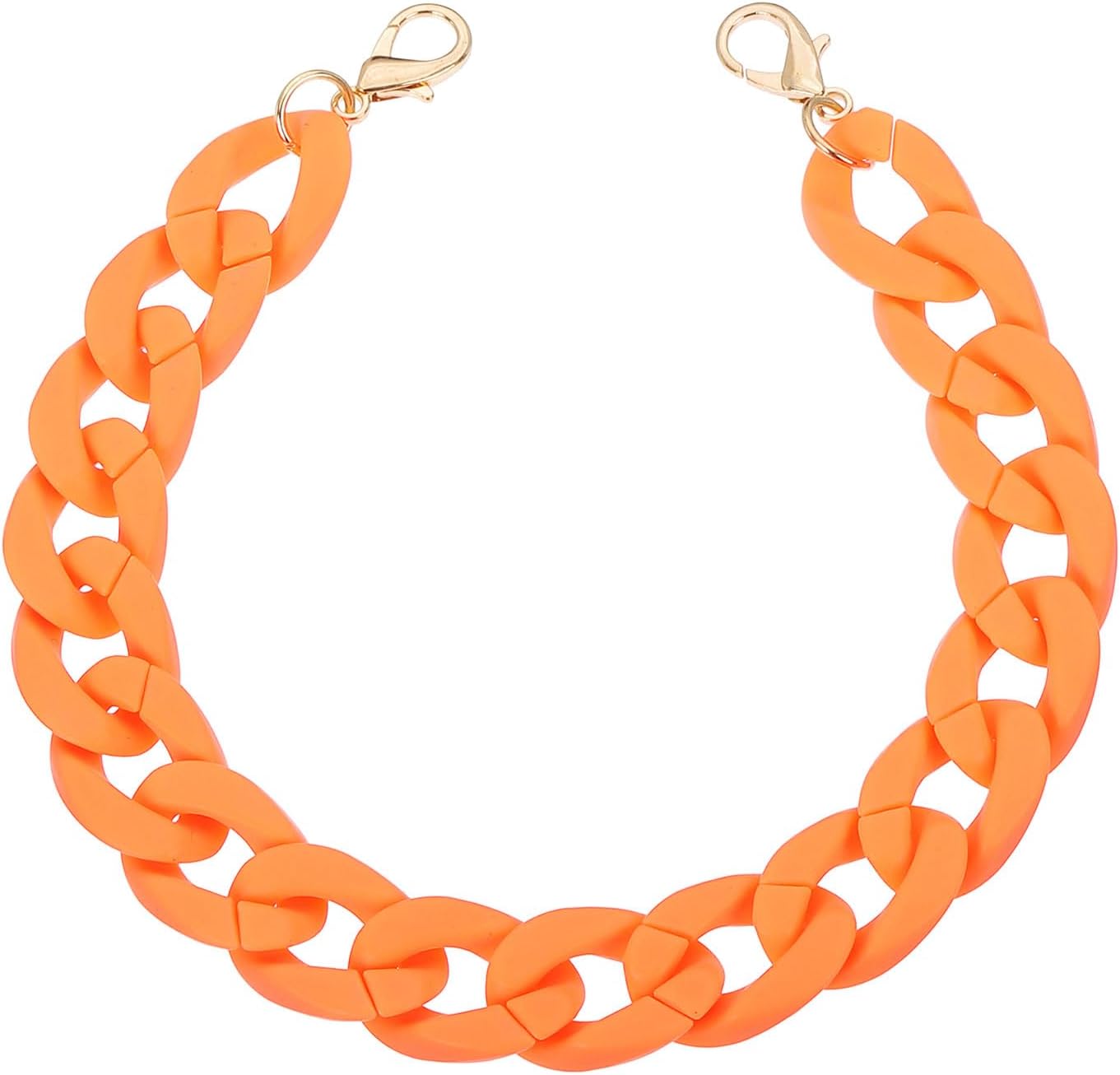 PATIKIL Acrylic Purse Chain, 15 Inch Acrylic Chain Linking Rings Handbag Strap Quick Link C-Clips Hooks Connectors for Jewelry Making DIY Craft Purse Eyeglass, Matte Orange