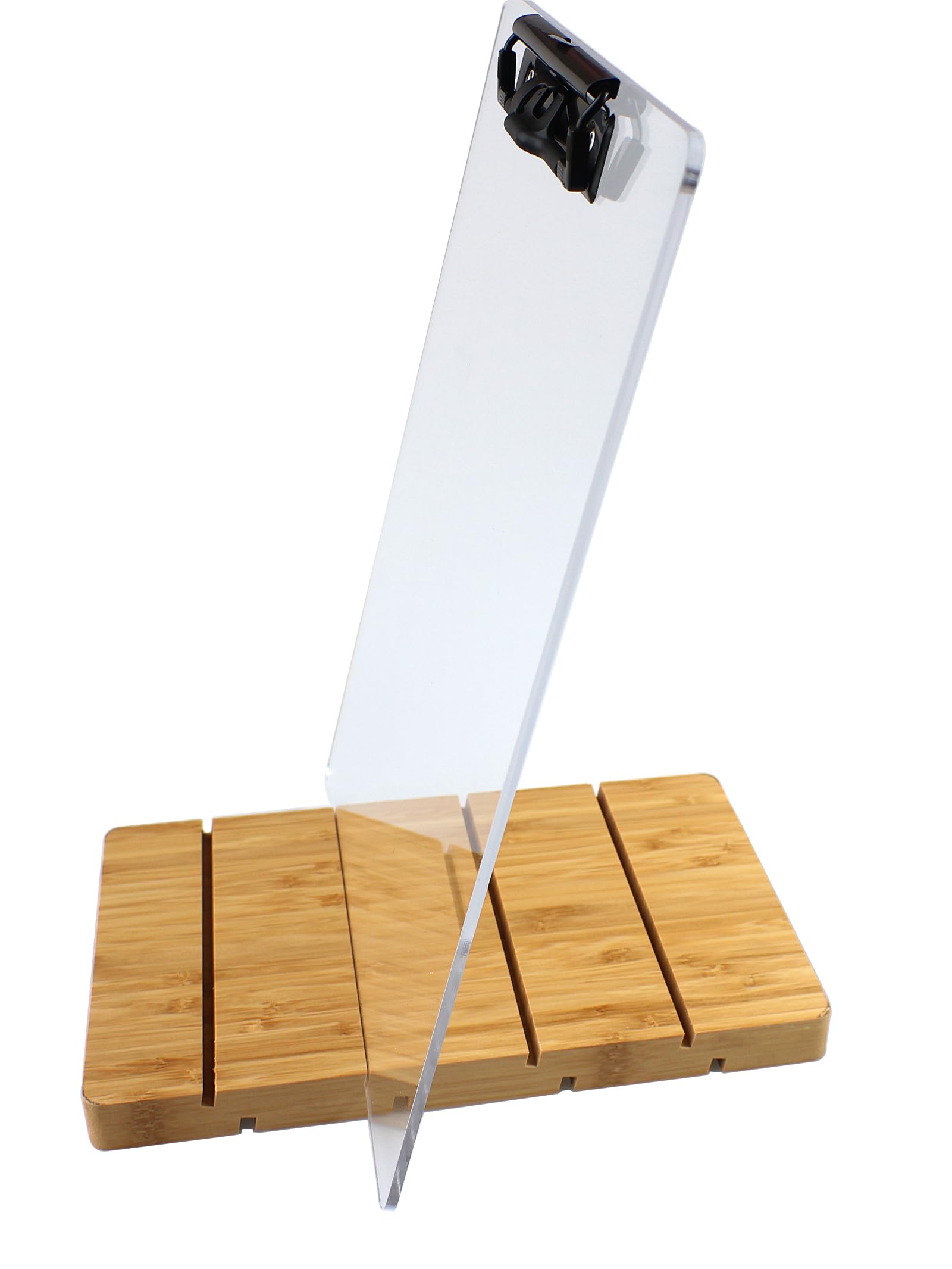 11×17 Vertical Clipboard with Stand,Clear Acrylic Freestanding Large Clipboard with Pen Holder,Document Typing Paper Stand,Menu Display Board,Receipt Holder (11"×17")