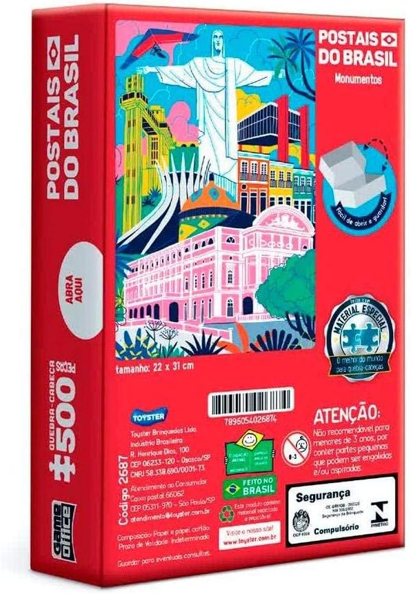 Toyster - Quebra-cabeça: Postais do Brasil: Monumentos - 500 peças nano - Game Office