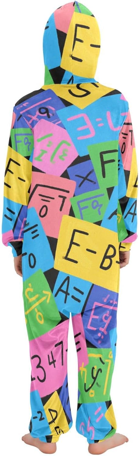 Unisex Onesie Pajamas Soft Warm Hooded One-Piecing Loungewear Sleepwear for Christmas Home 4-14Y