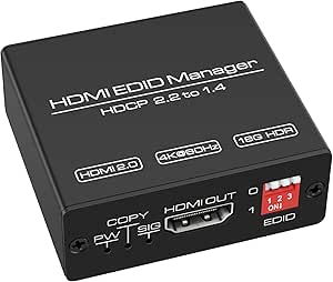 HDMI EDID Manager 4k Prophecy Emulator 8 EDID-Modus EDID-Kopierer programmierbare Verstärkungen Equalisiert 4k @ 60Hz HDMI 2.0b-Signal HDCP2.2 18 Gbit/s HDR YUV 4: 4: 4 cec