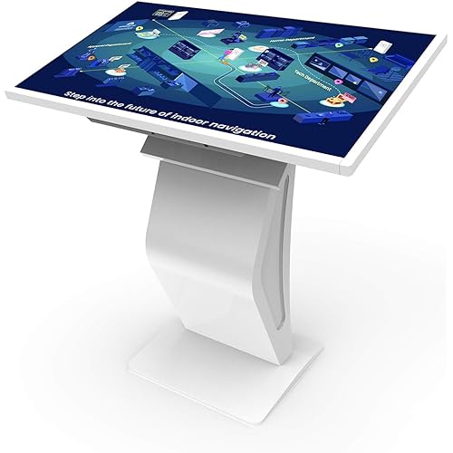 32 inch Touch Screen Kiosk, LCD Screen Digital Signage Kiosk, K-Style Stand Digital Signage Display, Interactive Display for Mall Navigation/Self-Ordering/Advertising/Retail Store