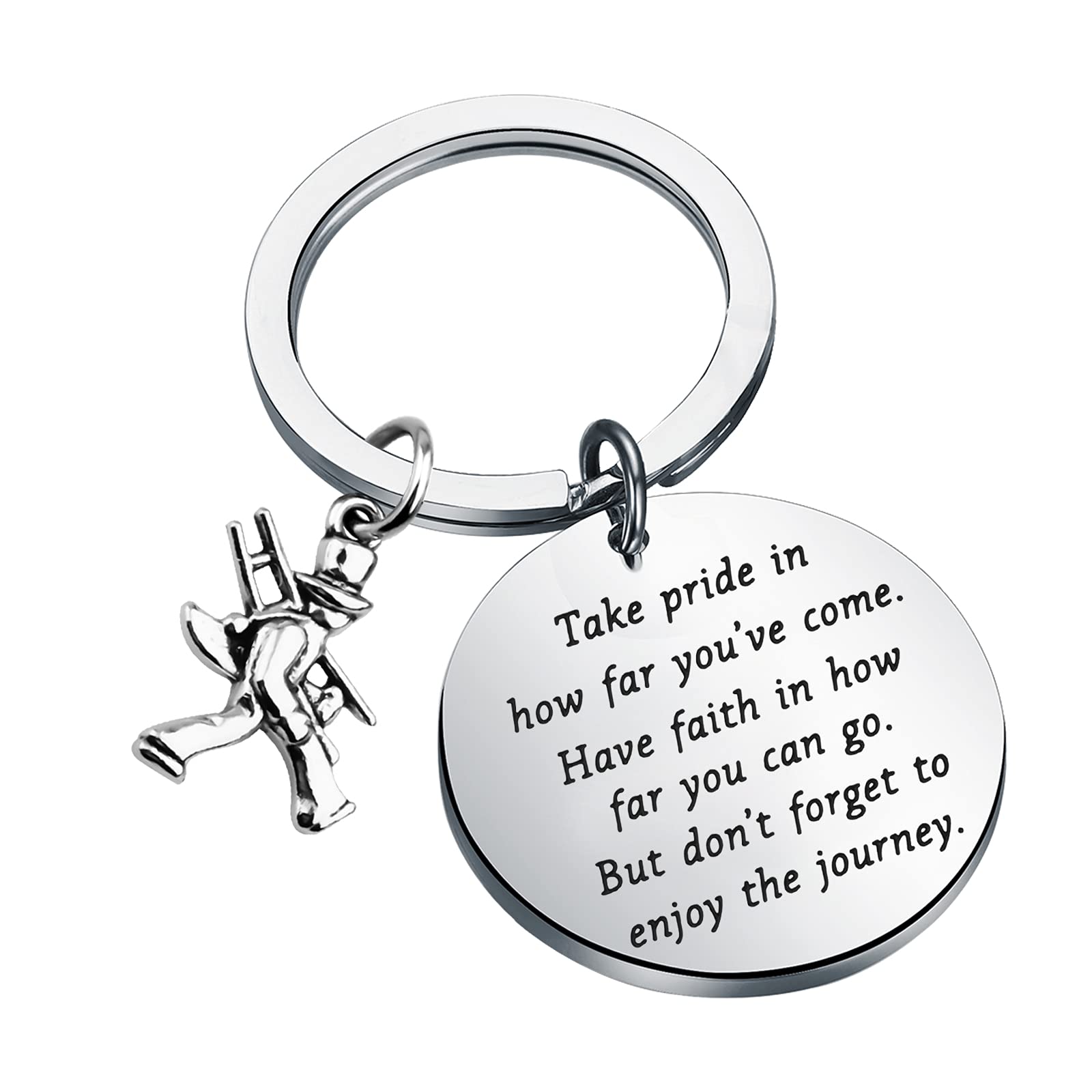 FUSTMW Electrician Keychain - Graduation and Journeyman Gifts for Coworker (Silver)
