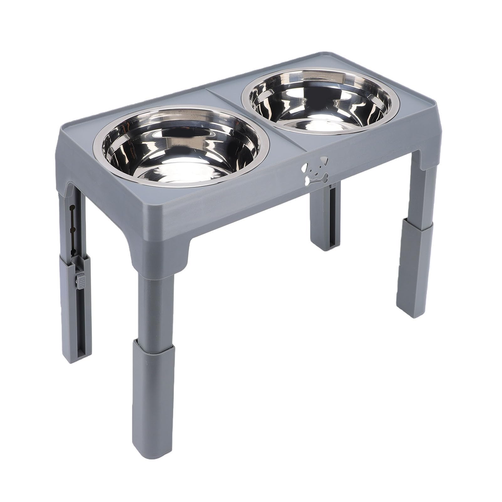 KKPLZZ Gamelle Surélevée pour Chien, Réglable en Hauteur avec 2 Gamelles en Acier Inoxydable, Station d'alimentation Surélevée Pliable pour Chiens de Petite, Moyenne et Grande Tai