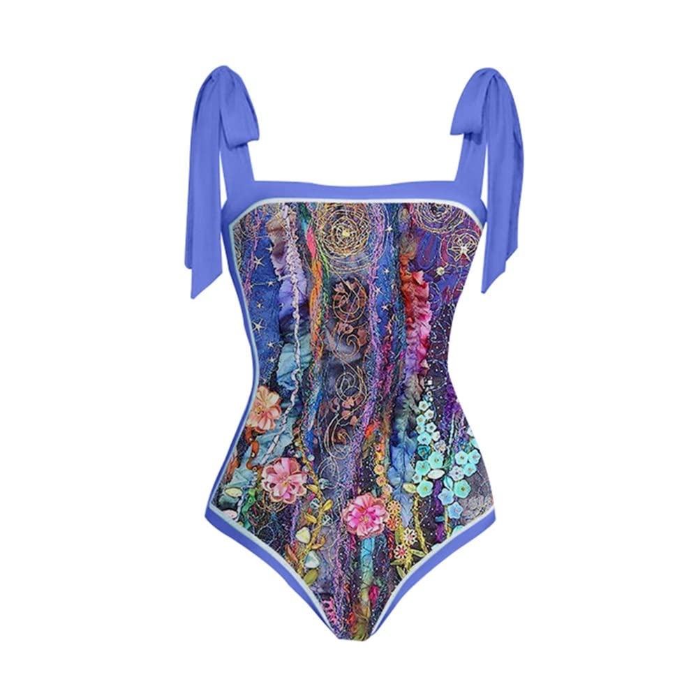 CLSDRZC Stampa Floreale Set da Bagno Monopezzo Set da Bagno Estivo Pantaloncini da Bagno bourkini per Ragazze
