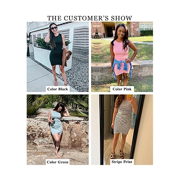 BTFBM-Women-Casual-Crew-Neck-Ruched-Sleeveless-Tank-Bodycon-2021-Shirt-Short-Mini-Dresses BTFBM Women 2023 Summer Sleeveless Tank Dresses Crew Neck Slim Fit Short Casual Ruched Bodycon Party Club Mini Dress(Dark Green 2, Medium)