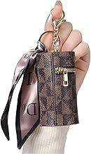 Lipstick Organizer Leather Lip Gloss Bag, Lipstick Case with Keychain, Girls Makeup Storage Holder for Travel Purse Perfume (1Pcs)