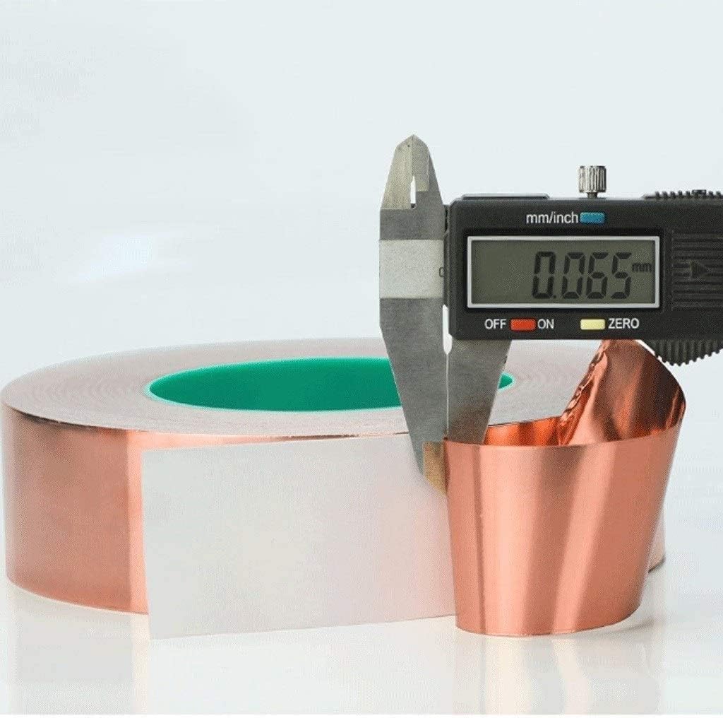 RAN-Tape Copper Foil Tape Double Conductive Tape Sticker Antenna Signal Strengthening Electromagnetic Shielding Tape High Temperature Conductive Tape 0.06mm Thickening (Size : 12mm*25m)