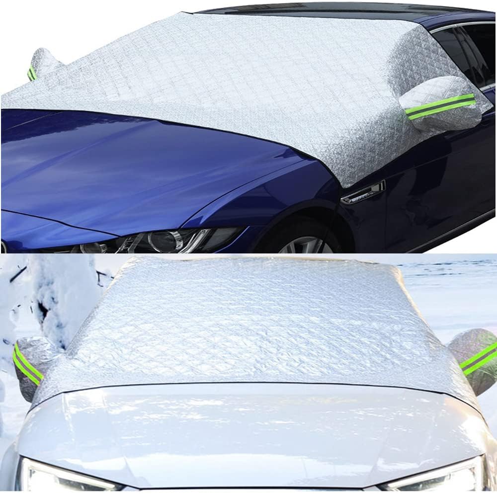 VERLASWindscreen Covers Frost, Car Windscreen Cover for Winter, Car Screen Cover Winter Thicken, Layer Protection for Snow, Ice, UV, Frost Wiper & Mirror Protector Universal