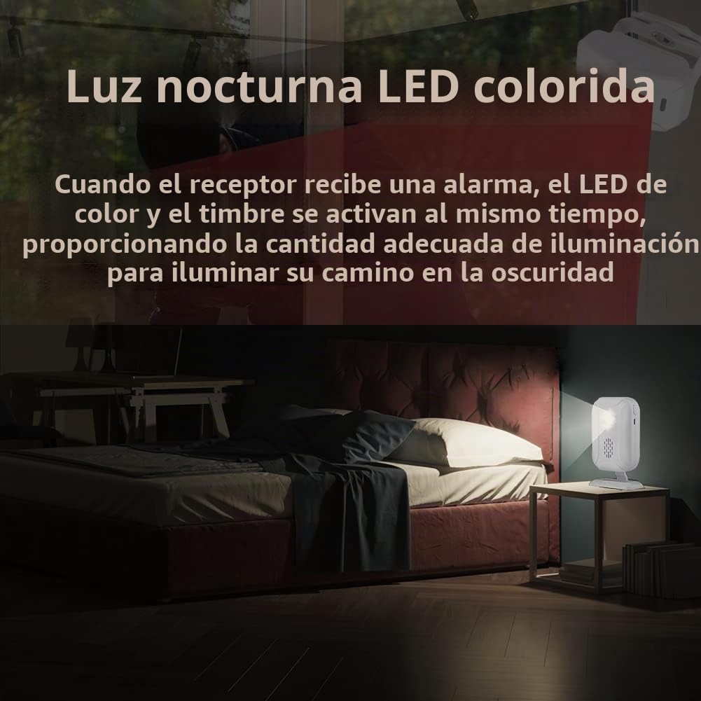 Alarma de Cama Mejorada y Prevención de Caídas para Adultos Mayores, Detector de Movimiento Inalámbrico para Cuidadores de Personas Mayores, Alarma de Sensor de Movimiento para Interiores