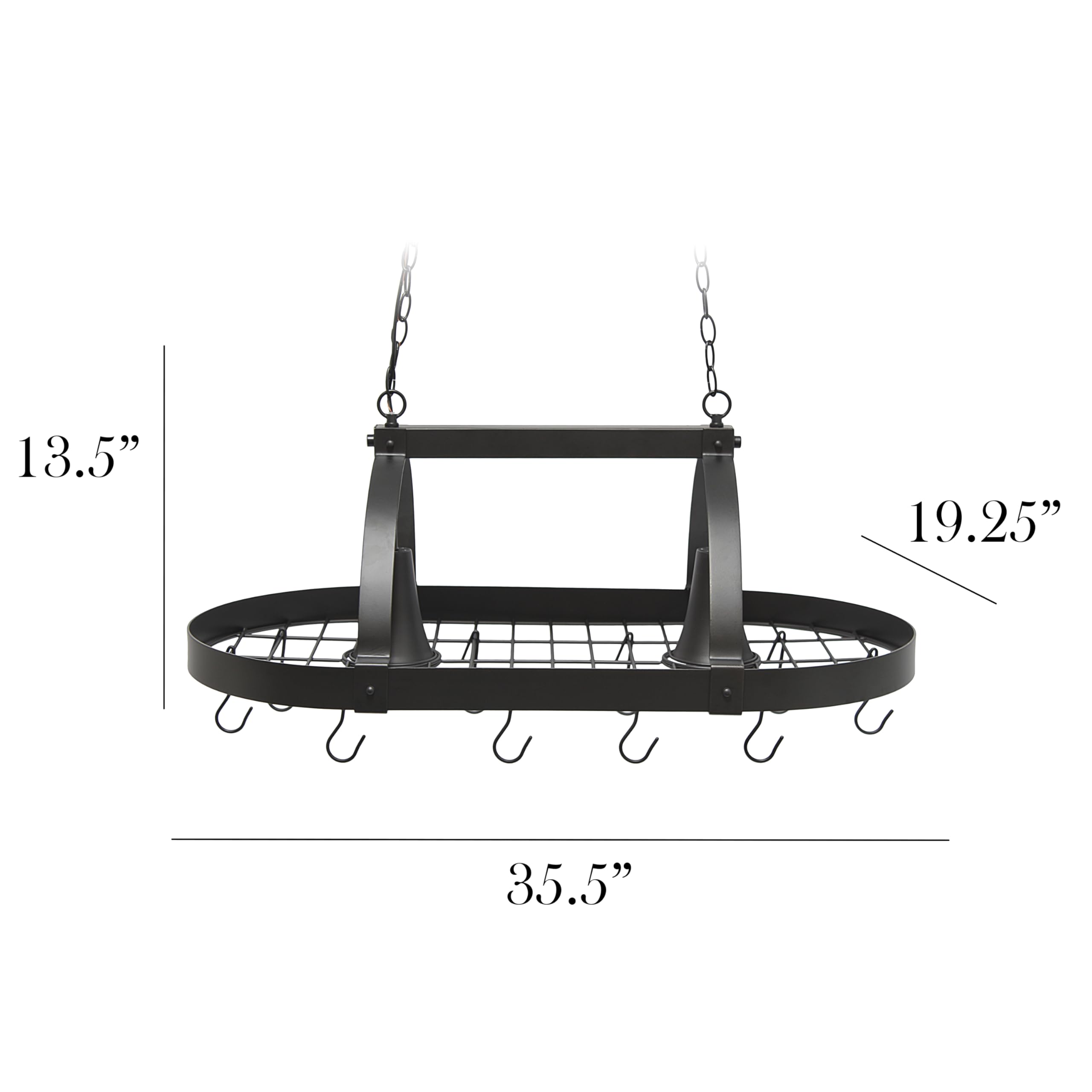 Elegant Designs PR1000-ORB Light Kitchen Pot Rack, Oil