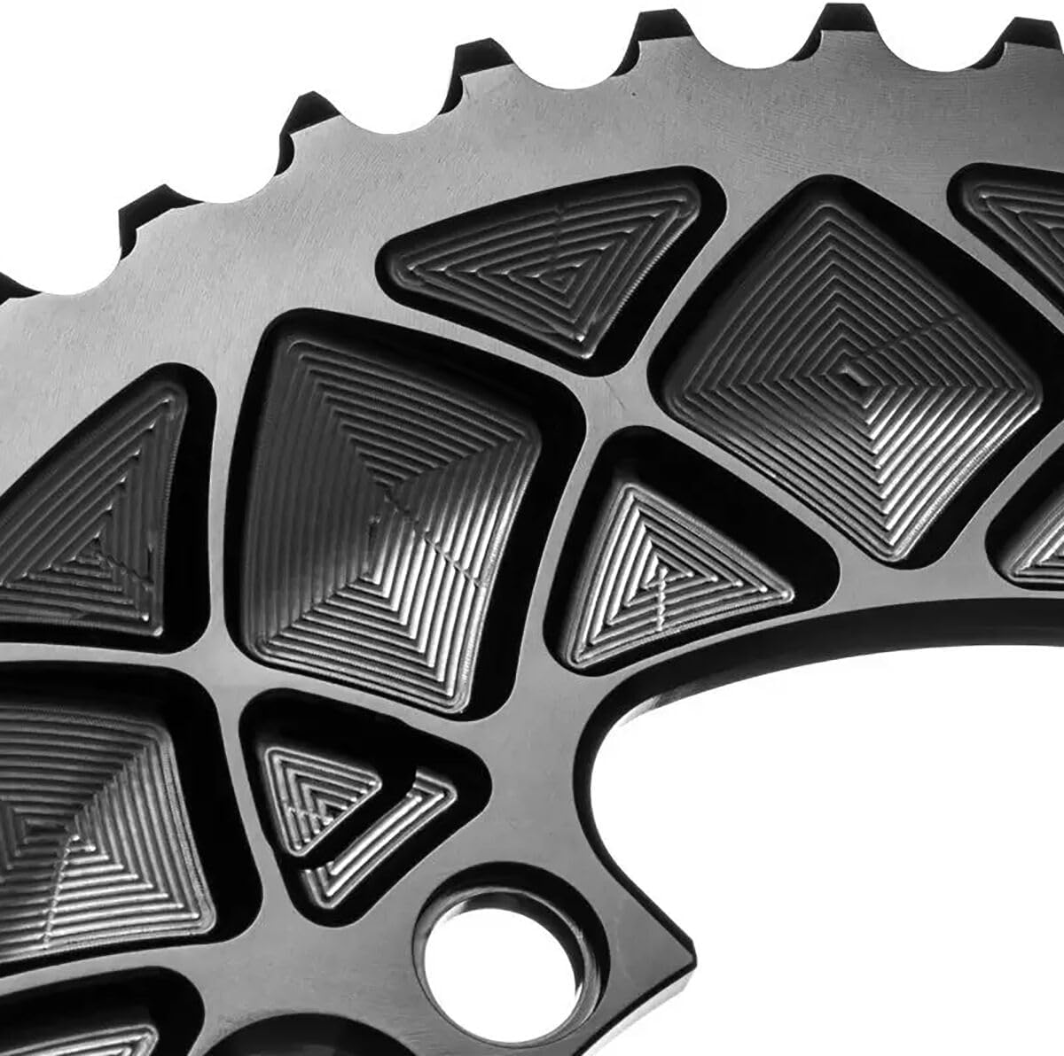 Absoluteblack Oval 110Bcd 2X Chainring Black, Shimano 9100/8000/9000/6800, 34T, 5H