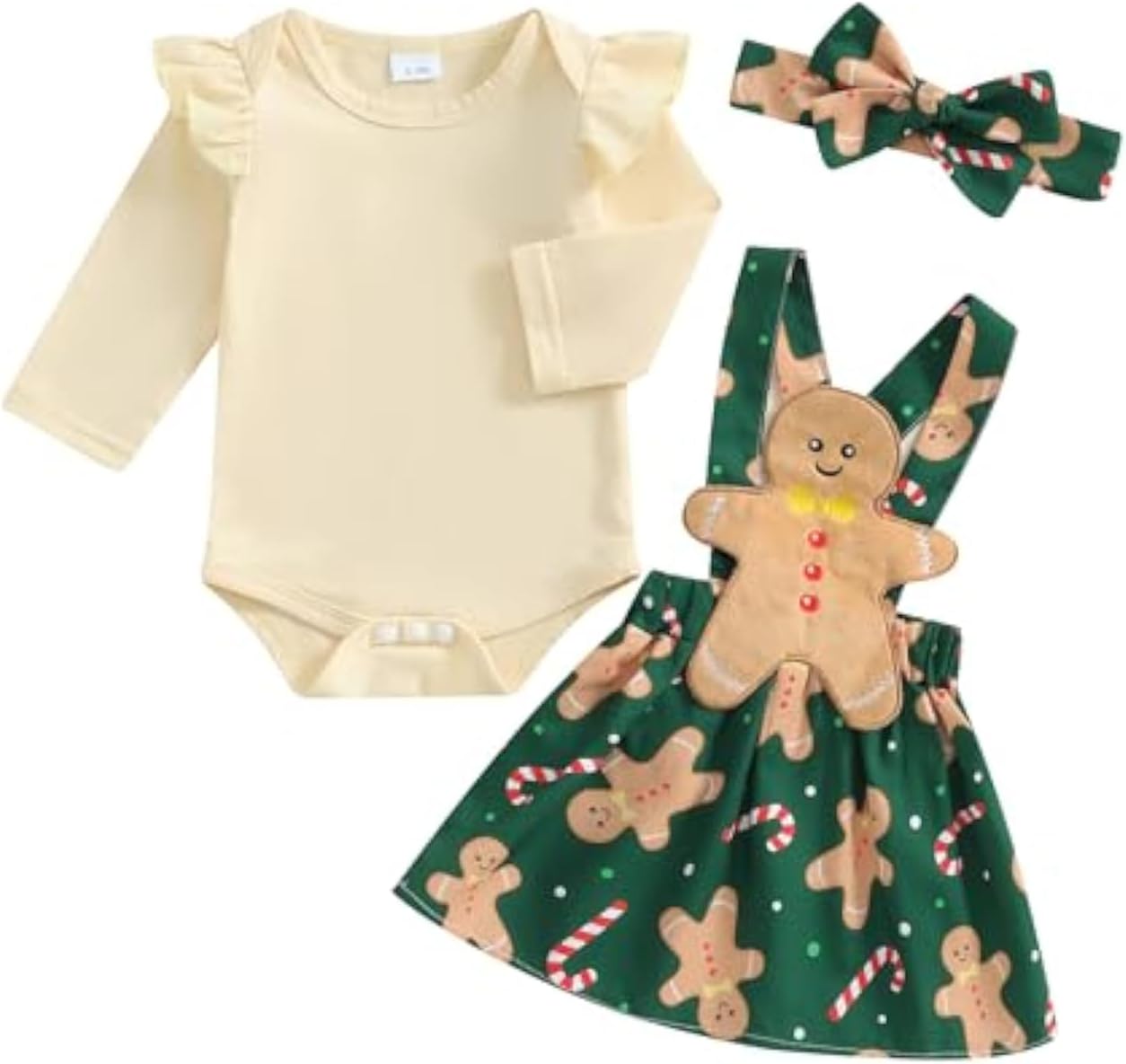My First Christmas Baby Girl Outfit Newborn Romper Skirts Set Fall Winter Infant Christmas Dress Overall Clothes