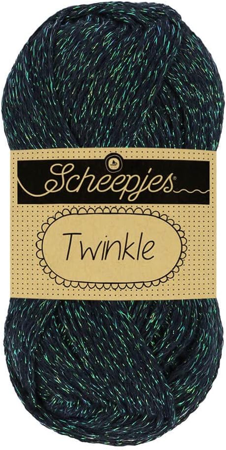 Scheepjes Twinkle Yarn, 1 Skein (50 g), Cotton-Polyester Blend, Color 915 Brown