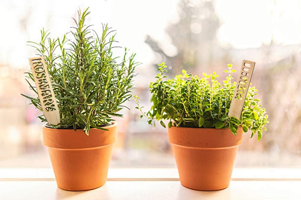 Bamboo Herb Markers - Set of 12 Beautiful Garden Labels - Sturdy Outdoor Garden or Potted Herb Markers - Image 9