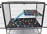 Piggy BedSpreads Fleece Liners for Ferret Nation Critter Nation Cage (Single, Paws)