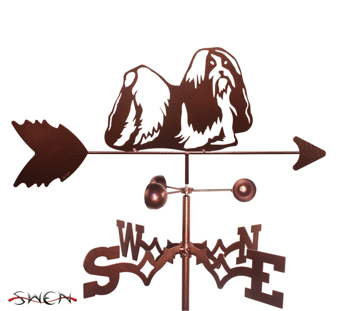 SWEN Products Hand Made Shih TZU Dog Flat Post Mount Weathervane ~New~