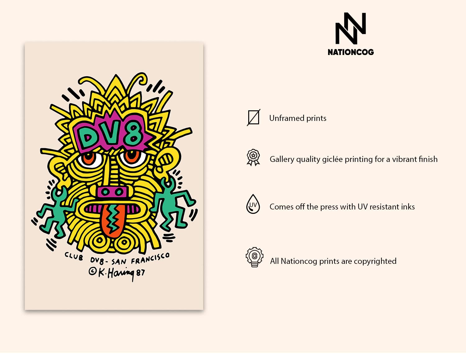 Amazon.com: Nationcog Colourful Print Club Dv8 San Francisco Club 