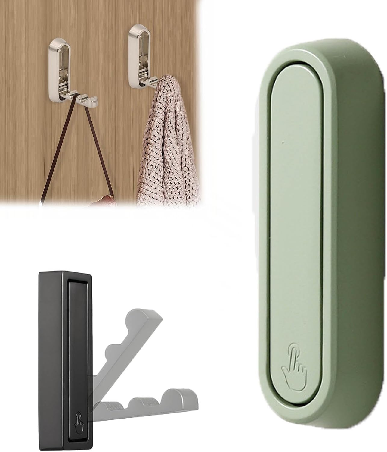Foldable Wall Hooks, Concealed Folding Mount for Living Room, Bedroom, Bathroom, Kitchen - Versatile Towel Hook Solution for Space-Saving Organization
