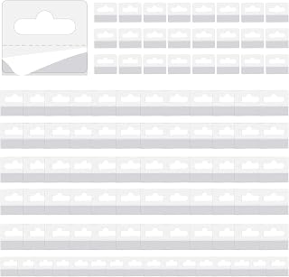100 Pcs Clear Plastic Adhesive Hanging Tabs - Medium Wide Slot Hole Sticky Hang Tabs for Retail Store Displays, Merchandise and DIY Projects (Wide Slot Hole, 100)