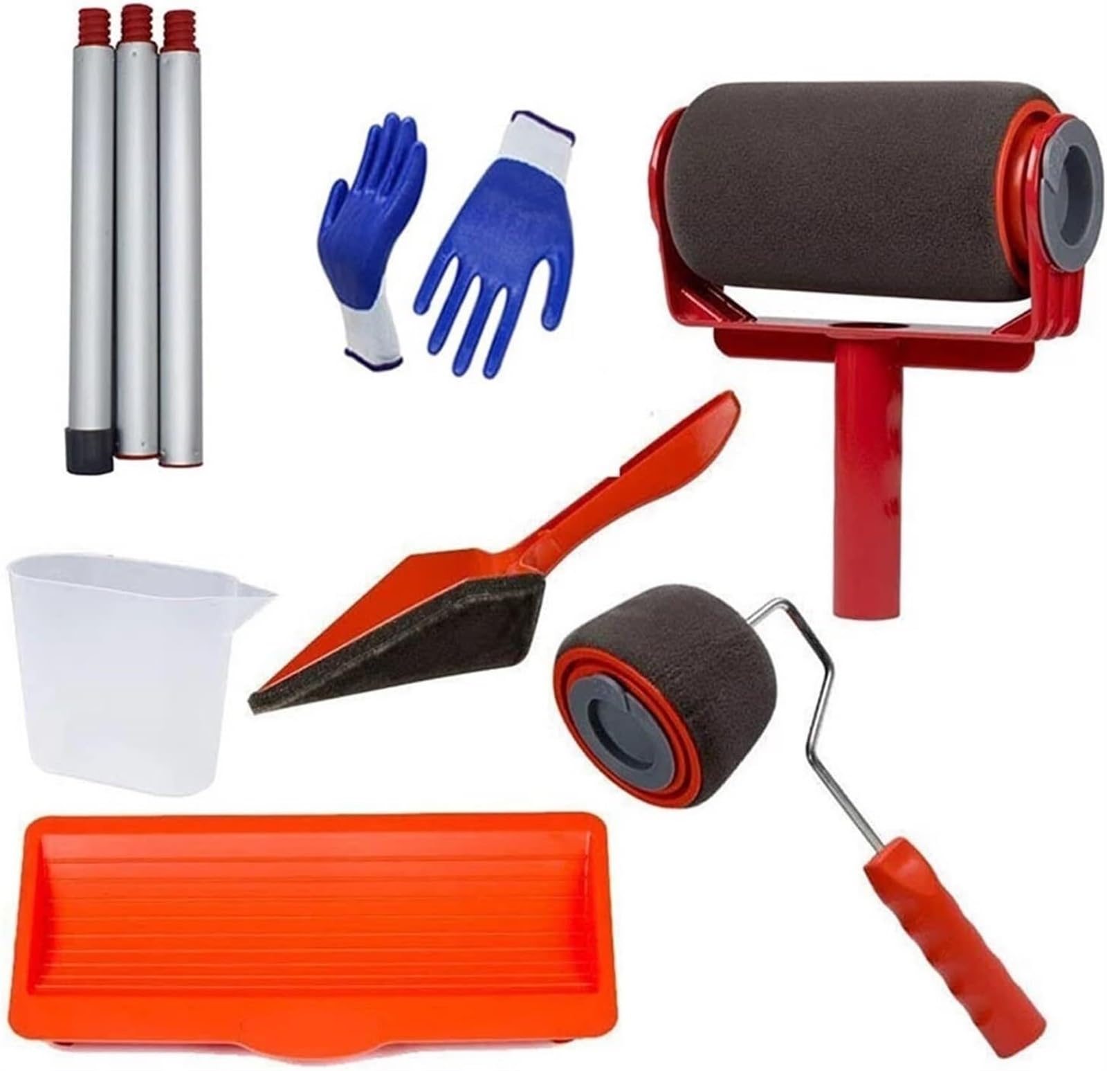 KanDuo Passend for den Job, Wand-Farbroller, Keine Naht, DIY-Farbroller-Pinsel-Werkzeug, beflockter Kantenschneider, Büro, Zimmer, Wandmalerei, Hausgarten-Farbroller-Set