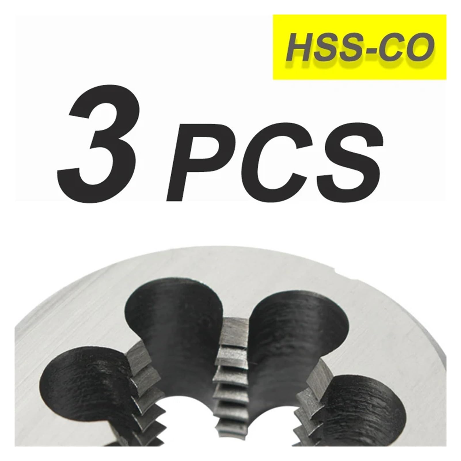 Matriz de roscado redonda Macho de roscar HSS-CO M35 8%, métrico, redondo, herramienta de corte fino en T, rosca derecha, externo, for acero inoxidable M6 ~ M33(3 Pcs HSS-CO,M27x1.5)