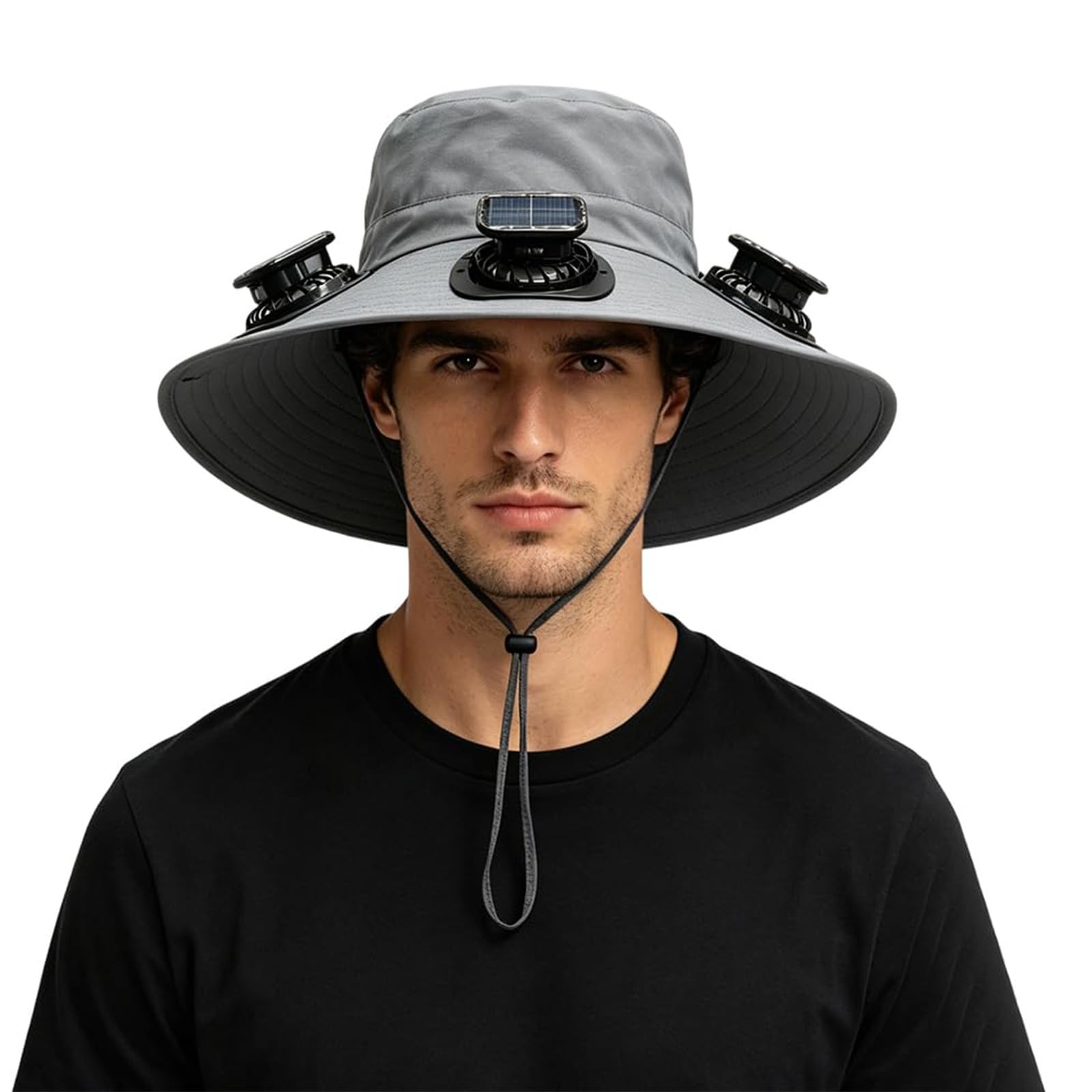 Cappello con Ventilatore 3 in 1 a Mani Libere per Uomo e Donna | Cappello con 3 Ventilatori Solari, Protezione Solare Hat, Ricaricabile Cappelli, Raffreddamento Hat, per Attività All'aperto